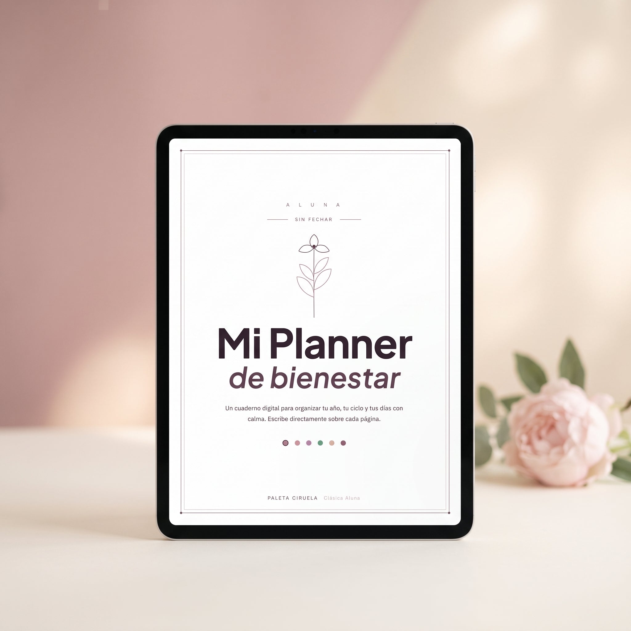 Mi Planner de Bienestar Aluna — cuaderno digital en tablet